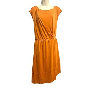 Robert Rodriguez Dress Womens Small‎ Orange Citrus Ceil Scoop Neck Draped New
